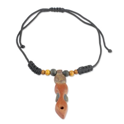 Wood pendant necklace,