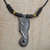 Halskette mit Holzanhänger, „Osun Kukurudu“ – handgeschnitzte Halskette mit Elefantenanhänger aus Sese-Holz