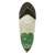 African wood mask, 'Zama' - Sese Wood Africa Mask in Green White and Black from Ghana (image 2a) thumbail