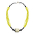Horn and recycled glass beaded pendant necklace, 'Graceful Sunshine' - Yellow and Black Beaded Glass Horn Pendant Necklace