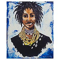 'Donkor III' - Signed Portrait Painting of a Woman from Ghana