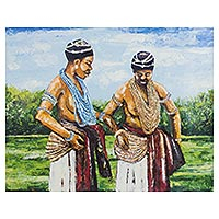 'Dipo' (2017) - Signed Expressionist Painting of Two Women from Ghana
