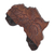 Ebony wood wall art, 'Delights of Africa' - Hand Carved Ebony Wood Map of Africa Wall Art from Ghana thumbail