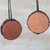 Leather ornaments, 'Bass Drum' (set of 4) - Handcrafted Leather and Wood Bass Drum Ornaments (Set of 4) (image 2c) thumbail