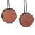 Leather ornaments, 'Bass Drum' (set of 4) - Handcrafted Leather and Wood Bass Drum Ornaments (Set of 4) (image 2d) thumbail