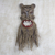 African wood and jute mask, 'Roar of the Tiger' - Sese Wood African Tiger Mask with Jute Beard