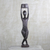 Wood sculpture, 'Beautiful Midnight' - Hand Carved African Sese Wood Sculpture with Aluminum