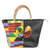 Handtasche mit Henkel aus Baumwolle und Kunstleder - Handgefertigte Umhängetasche aus 100 % Baumwolle und Kunstleder