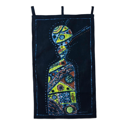 Wandbehang aus Batik-Baumwolle - Handgefertigter Batik-Wandbehang für afrikanische Zeremonien aus 100 % Baumwolle