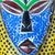 Afrikanische Holzmaske, 'Ntokozo' – Wandmaske aus Gummibaumholz, handgeschnitzt in Westafrika