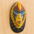 African wood mask, 'Joy and Happiness' - Hand Carved Brown and Yellow African Mask from Ghana (image 2b) thumbail