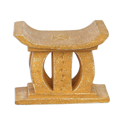 Hand Crafted Mini Wood African Stool Throne Sculpture