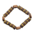 Wood and recycled plastic beaded stretch bracelet, 'Sharing Ife' - Wood and Recycled Plastic Beaded Stretch Bracelet from Ghana
