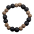 Wood and recycled plastic beaded stretch bracelet, 'Oredun' - Wood and Recycled Plastic Beaded Bracelet from Ghana