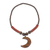 Wood and recycled plastic beaded pendant necklace, 'Kae Me Moon' - Wood and Recycled Plastic Beaded Pendant Necklace from Ghana (image 2a) thumbail