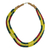 Lange Halskette aus Baumwolle, 'Good Chance'. - Mehrfarbige Anweisungshalskette aus Baumwolldruck aus Ghana