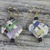 Recycled paper and wood dangle earrings, 'Thinking of Home' - Colorful Recycled Paper and Wood Dangle Earrings from Ghana (image 2b) thumbail