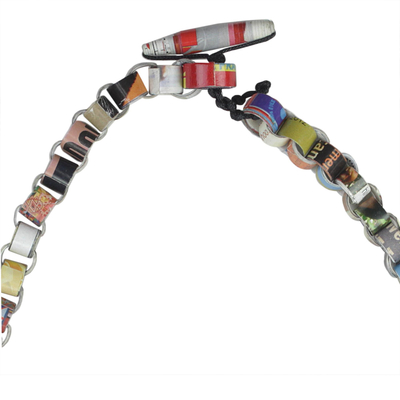 Collar de eslabones de papel reciclado, 'Eco Nkonson' - Collar de eslabones de papel reciclado de Ghana