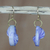 Recycled paper dangle earrings, 'Beach at Dawn' - Blue Recycled Paper Dangle Earrings from Ghana