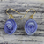 Recycled paper dangle earrings, 'Beach at Dawn' - Blue Recycled Paper Dangle Earrings from Ghana