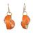 Recycled paper dangle earrings, 'Orange Glory' - Orange Recycled Paper Dangle Earrings from Ghana