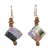 Recycled paper and wood dangle earrings, 'Good-Natured' - Artisan Crafted Recycled Paper and Wood Earrings from Ghana