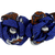 Diadema de algodón - Diadema estampada de algodón azul y naranja con flores