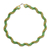 Statement-Halskette aus recyceltem Glasperlen - Grüne und goldene Statement-Halskette aus recyceltem Glas