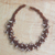 Recycled glass beaded statement necklace, 'Splendid Luck' - Chocolate and Tan Recycled Beaded Glass Statement Necklace