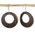 Coconut shell dangle earrings, 'Natural Loop' - Handcrafted Coconut Shell Dangle Earrings from West Africa