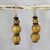 Wood dangle earrings, 'Good Nature' - Sese Wood and Recycled Plastic Earrings from Ghana