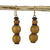 Wood dangle earrings, 'Good Nature' - Sese Wood and Recycled Plastic Earrings from Ghana