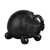 Keramikfigur - Deko-Skulptur eines fröhlichen Elefanten aus schwarzer Keramik