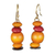 Wood beaded dangle earrings, 'Seaside Pebbles' - Sese Wood Beaded Dangle Earrings from Ghana