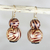Wood and recycled plastic dangle earrings, 'Zebra Allure' - Brown Zebra Sese Wood and Recycled Plastic Dangle Earrings