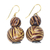 Wood and recycled plastic dangle earrings, 'Zebra Allure' - Brown Zebra Sese Wood and Recycled Plastic Dangle Earrings (image 2a) thumbail