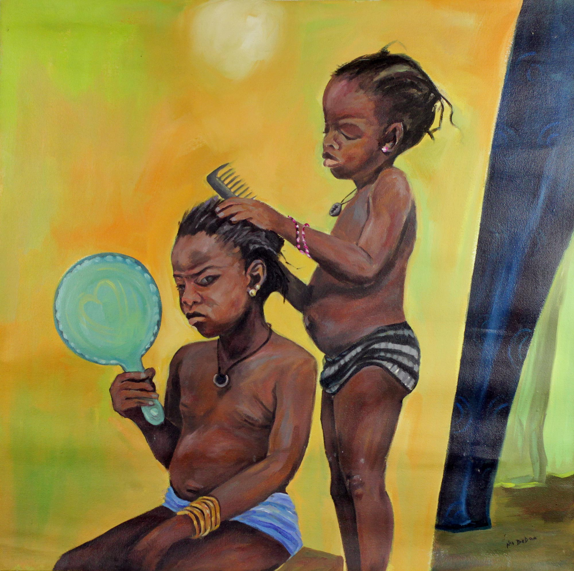 unicef-market-signed-realist-painting-of-two-children-from-ghana