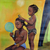 'Growing Up II' - Signed Realist Painting of Two Children from Ghana