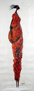 'Mommy' - Pintura expresionista de una mujer vestida de rojo de Ghana