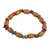 Wood beaded stretch bracelet, 'Colorful Akoo Ano' - Colorful Sese Wood Beaded Stretch Bracelet from Ghana