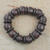 Wood beaded stretch bracelet, 'Royal Rings in Dark Brown' - Dark Brown Sese Wood Beaded Stretch Bracelet from Ghana thumbail