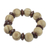 Wood beaded stretch bracelet, 'Happy Circles' - Circular Sese Wood Beaded Stretch Bracelet from Ghana