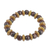 Wood beaded stretch bracelet, 'Adukrom Beauty' - Dark Brown Wood Beaded Stretch Bracelet from Ghana