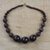 Wood beaded pendant necklace, 'Great Tribe' - Dark Sese Wood Beaded Pendant Necklace from Ghana thumbail