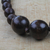Wood beaded pendant necklace, 'Great Tribe' - Dark Sese Wood Beaded Pendant Necklace from Ghana (image 2b) thumbail