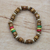 Wood beaded stretch bracelet, 'Cheer' - Natural and Multi-Color Wood Beaded Stretch Bracelet thumbail