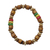 Wood beaded stretch bracelet, 'Cheer' - Natural and Multi-Color Wood Beaded Stretch Bracelet (image 2a) thumbail