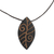 Wood pendant necklace, 'Afforestation' - Long Sese Wood Leaf Pendant Necklace Hand Crafted in Ghana