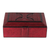 Leather jewelry box, 'Anigye Keeper' - Handmade Red Leather Jewelry Box with Suede Lining