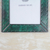 Marco de pared para fotos de cuero, (8x10) - Marco de fotos de cuero verde hecho a mano de Ghana (8x10)